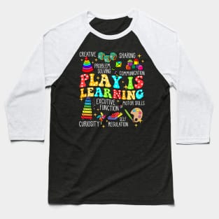 Retro Play Is Learning Kindergarten Teacher Daycare Baseball T-Shirt